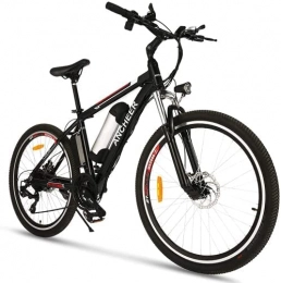 Ancheer Fahrräder ANCHEER 26 Zoll E-Bike / Elektrofahrrad / E-Mountainbike + 288Wh & Shimano 21 Gang für 25KMH und Reichweite von 30-60KM (Schwarz, AE1-288Wh)