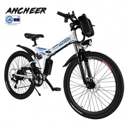 Ancheer Elektrische Mountainbike ANCHEER Elektrofahrrad Faltbares Mountainbike, 26 Zoll Reifen Elektrisches Fahrrad Ebike mit 250W brstenlosem Motor und 36V 8Ah Lithium-Batterie Shimano 21-Gang (wei)