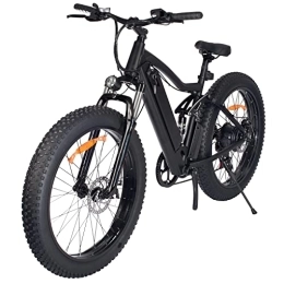 BRIGENIUS Elektrische Mountainbike BRIGENIUS E-Bike 26“ | E-Mountainbike 7-Gang-Schalthebel & Hinterradmotor für 25 km / h | Fahrrad mit MTB Federgabel, LED Licht & Sportsattel | ONES1 (Schwarz)