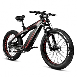 BZGKNUL Fahrräder BZGKNUL EBike Elektrische Fahrräder for Erwachsene 1000W 30MPH mit LCD-Display und Kohlefaser 26-Zoll-Fettreifen 8 Geschwindigkeit elektronische Mountainbike