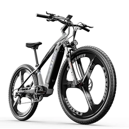 cysum Elektrische Mountainbike cysum 29“ E-Bike, E-Mountainbike, 25 km / h, Fahrrad mit MTB Federgabel, 48V 14Ah Akku, Shimano 7 Gang (Grau)