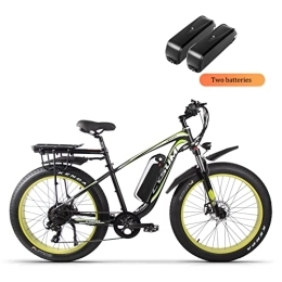 cysum Elektrische Mountainbike Cysum CM-980 E-Bike für Herren 48V 17AH Fat 26"4.0 Mountainbike Elektrofahrrad (Grün-Doppelte Batterie)