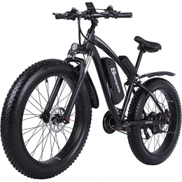 ride66 Elektrische Mountainbike E-Bike Elektrofahrrad 26 * 4.0 Zoll Fat Reifen hydraulische Scheibenbremsen für Herren Damen (Schwarz)
