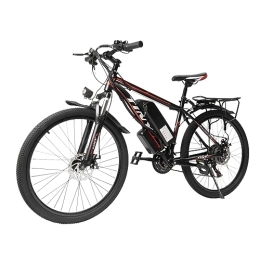 PIOJNYEN Elektrische Mountainbike E Bike Elektrofahrrad 26 Zoll E-Mountainbike 25km / h 21 Gang Elektrisches Fahrrad für Männer und Frauen, Rot, Schwarz