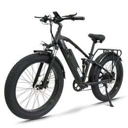 HFRYPShop Fahrräder E Bike Mountainbike 26'', E-Bike Elektro-Mountainbike für Erwachsene mit 48V 17Ah Abnehmbarer Lithium Akku 90km, Vollfederung, Hydraulische Bremsen, Shimano 7-Gang, E-MTB Fahrrad