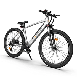 A Dece Oasis Fahrräder E-Bike Pedelec, ADO D30C Elektrofahrrad 27, 5 Zoll 250W 36V 10, 4Ah Mountainbike, Elektrofahrrad Ebike, Professional Shimano 9 Speed, 25 km / h (Silber, 27, 5 Zoll)