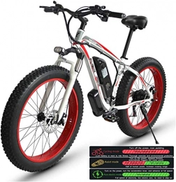RDJM Fahrräder Ebike e-Bike, Elektro-Mountainbike for Erwachsene, elektrisches Fahrrad DREI Arbeitsmodi, 26" Fat Tire MTB 21 Speed ​​Gear Pendeln / Offroad Elektro-Fahrrad for Männer Frauen (Color : Red)