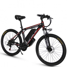 UNCTAD Fahrräder Elektrisches Mountainbike, 1000 W, 66 cm, Elektrofahrrad mit abnehmbarem 48 V 18 Ah Lithium-Akku, drei Arbeitsmodi, mit Rücksitz (schwarz rot)
