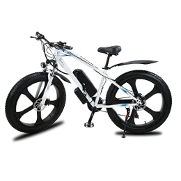 HLZHJXB Fahrräder Elektrisches Mountainbike, Aluminiumlegierungsrahmen 26"E-MTB-Fahrrad Mit Abnehmbarer Lithium-Ionen-Batterie 48V 13A Für Männer, 21Speed-Gänge, Doppelscheibenbremsen, Weiß, 26 inch