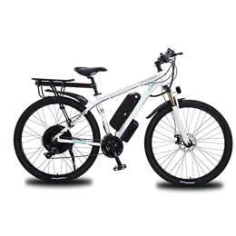 HLZHJXB Fahrräder Elektrisches Mountainbike, Aluminiumlegierungsrahmen 29"E-MTB-Fahrrad Mit Abnehmbarer Lithium-Ionen-Batterie 48V 13A Für Männer, 21Speed-Gänge, Doppelscheibenbremsen, Weiß, 29 inch