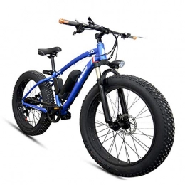HJ Elektrische Mountainbike Elektro-Fahrrad Erwachsenen Hybrid Mountainbike Abnehmbare Lithium-Ionen-Batterie (36 V 250 W) 26"Schneemobil Rennrad Motorrad Roller mit Beleuchtung & Lautsprecher, Blue