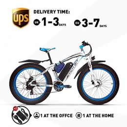 RICH BIT Elektrische Mountainbike Elektrofahrrad 1000W 26-Zoll E-Bike 48V * 17Ah Li-Batterie Fatbike Herren Fahrrad Beachbike Geeignet für 165-195cm RT022 (Blau)
