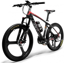 Fangfang Elektrische Mountainbike Elektrofahrrad, 26 ‚‘ E-Bike Carbon Fiber-Rahmen 240W Mountainbike Drehmoment-Sensor-System Öl und Gas Abschließbare Federgabel, Fahrrad (Color : Red)