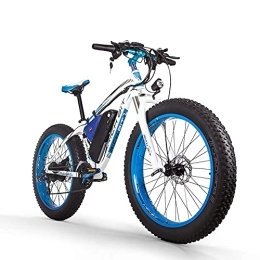 cysum Elektrische Mountainbike Elektrofahrrad 26 Zoll 48V 17Ah Lithiumbatterie Shimano 21-Gang-Elektro-Mountainbike Erwachsener Fettreifen E-Bike (Blue)