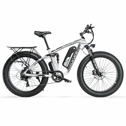 Extrbici Elektrische Mountainbike Extrbici Elektrische Fahrräder Mountainbike 48V Elektro-Mountainbike Vollständig Gedämpft Wird mit Gepäckträgertasche Geliefert XF800(White)