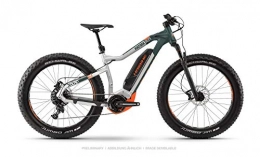 HAIBIKE Elektrische Mountainbike Haibike XDURO FatSix 8.0 Yamaha Elektro Fahrrad 2019 (M / 45cm, Silber / Oliv / Orange matt)