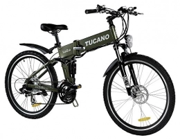 Marnaula Elektrische Mountainbike Hide Bike MTB -   Motor 250W -36V   -Maximaler Klettergrad   - Austauschbarer Akku mit Sicherheitsschloss   - Shimano Tourney 21 sp - (HIDEBIKE - GRÜN)