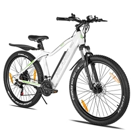 HH HILAND Fahrräder HILAND E-Bike 26'' Fat Tire E-MTB Elektrofahrrad Aluminium E-Mountainbike Shimano 21 Gänge & Hinterradmotor für Damen und Herren 25 km / h, Weiß
