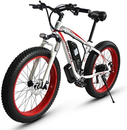 Hochwertiges langlebiges Fahrrad 26 Zoll Adult Fat Tire Elektro Mountainbike, 350W Aluminiumlegierung Off-Road Schnee Bikes, 36 / 48V 10 / 15AH Lithium-Batterie, 27-Gang Aluminiumrahmen mit Scheibenbr