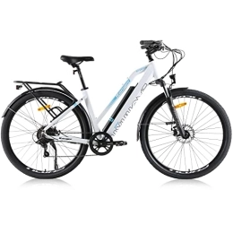 Hyuhome  Hyuhome 28 Zoll Elektro-Fahrräder für Erwachsene, Herren, E-Bikes für Herren, elektrisches Mountainbike mit 36V 12, 5 Ah Abnehmbarer Batterie, BAFANG-Motor und Shimano 7-Gang-Getriebe (weiß, 820 l)