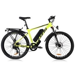 Hyuhome Fahrräder Hyuhome E-Bike für Erwachsene, Aluminiumlegierung, mit abnehmbarem 36 V / 12, 5 Ah Lithium-Ionen-Akku (66 cm, Gelb, 36 V, 12, 5 Ah)