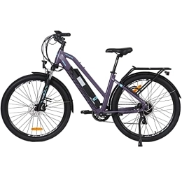 Hyuhome Fahrräder Hyuhome E-Bikes für Erwachsene Herren Damen, 27.5″ Pedelec für volles Gelände 36V 12.5 Ah Mountain-Bike E-MTB Fahrrad, Shimano 7-Gang-Doppelscheibenbremsen für Outdoor-Pendler (lila, 820 l+)