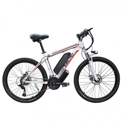 Hyuhome Fahrräder Hyuhome Elektrische Fahrräder für Erwachsene, 360W Aluminiumlegierung Ebike Fahrrad Removable 48V / 10Ah Lithium-Ionen-Akku Mountainbike / Arbeitsweg Ebike, White red