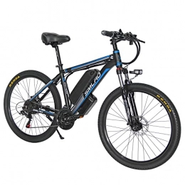 Hyuhome Elektrische Mountainbike Hyuhome Elektrische Fahrräder für Männer, 26" 48V 250W IP54 Wasserdicht Erwachsener Electric Mountain Bike, 21 Speed-Elektro-Bike MTB Dirtbike mit 3 Riding Modes, Black Blue