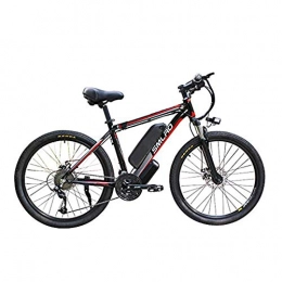 Hyuhome Fahrräder Hyuhome Elektrische Fahrräder für Männer, 26" 48V 250W IP54 Wasserdicht Erwachsener Electric Mountain Bike, 21 Speed-Elektro-Bike MTB Dirtbike mit 3 Riding Modes, Black red