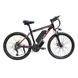 Hyuhome Elektrische Mountainbike Hyuhome Elektrofahrrad für Erwachsene, 250 W, Aluminium-Legierung, abnehmbar, 48 V / 10 Ah, Lithium-Ionen-Fahrrad / Commute-E-Bike (Black Red)