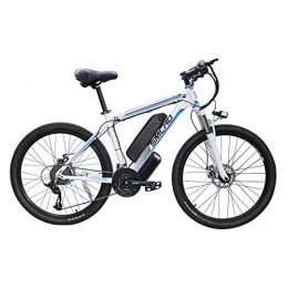 Hyuhome Elektrische Mountainbike Hyuhome Elektrofahrrad für Erwachsene, 250 W, Aluminium-Legierung, abnehmbar, 48 V / 10 Ah, Lithium-Ionen-Fahrrad / Commute-E-Bike (White Blue)