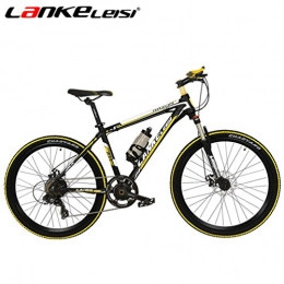 SMLRO Fahrräder LANKELEISI MX3.8 26 Zoll e Fahrrad 48 V Batterie Motor 240 Watt Lithium-Elektro-Fahrrad Full Suspension Mountain Electric Fahrrad (Schwarz Gelb)