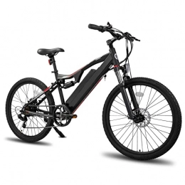LIU Fahrräder liu Mountain Electric Bike für Erwachsene 250W / 500W 10Ah Radnabenmotor Aluminiumrahmen Hinten 7-Gang Elektrofahrrad (Farbe : Schwarz, Größe : 500W)