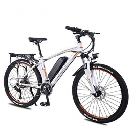 LYRWISHLY 26-Zoll-Rad-Elektro-Fahrrad-Aluminiumlegierung 36V 13AH Lithium-Batterie-Berg-Radfahren Fahrrad, 27 Übertragungs City Bike Leichte (Color : White)