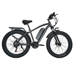 CMACEWHEEL Fahrräder M26 Leistungsstarkes Elektro-Mountainbike 26 Zoll Fat Tire Snowbike-Strandfahrrad 48V Wechselakku Lange Ausdauer (Black 15Ah)