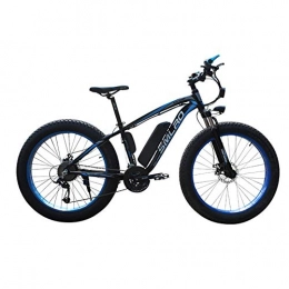 Minkui Elektrische Mountainbike Minkui 21-Gang-E-Bike / Aluminiumlegierung Rahmen 48V10AH Lithium-Batterie 350W Hochleistungs-Hochgeschwindigkeits-Motorrad 26-Zoll-Fat-Reifen-Mountainbike-Blau 48V 10AH