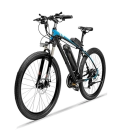 LRXG Elektrische Mountainbike Mountainbikes Elektrisches Mountainbike Und Fahrrad Für Erwachsene 26 '' Hybridbikes Elektrofahrrad 250W Hochgeschwindigkeitsmotor 36V 10.4AH Aluminiumlegierungsrahmen Doppelscheibenbre(Color:Blau)