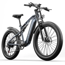 Kinsella Fahrräder MX05 vollgefedertes elektrisches Mountainbike ist ausgestattet mit 48 V 17, 5 Ah Samsung-Zellen Langstrecken-Kreuzfahrt-Lithium-Ionen-Akku Shimano MT200 Ölbremsset Bafang leistungsstarkem Motor 66 cm