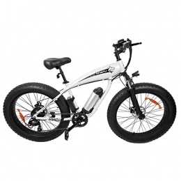 Farger Elektrische Mountainbike Myatu 26 Zoll E-Bike Fatbike mit Shimano 7 Gänge, Hardtail Mountainbike MTB 4.0 fette Reifen Fahrrad Weiß