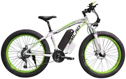 PARTAS Elektrische Mountainbike PARTAS Sightseeing / Commuting Tool - Electric Mountain Bike 26 Zoll ELECTRIC + BIKE Ebike mit abnehmbarem 48V 13AH Lithium-Ionen-Akku (Color : 48V13A1000W white-green)