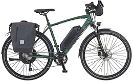 Prophete Elektrische Mountainbike Prophete Entdecker eT300 Trekking E-Bike 28" | Diamantrahmen mit Fahrradtaschen | Damen / Herren / Elektrofahrrad| AEG Hinterradmotor | olivgrün