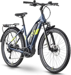 R Raymon Elektrische Mountainbike R Raymon CrossRay E 3.0 500Wh Yamaha Elektro Trekking Bike 2022 (27.5" Damen Trapez L / 56cm, Dark Blue / Lime (Damen))