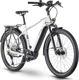 R Raymon Elektrische Mountainbike R Raymon TourRay E 7.0 630Wh Yamaha Elektro Trekking Bike 2022 (27.5" Herren Diamant L / 56cm, White / Grey / Black (Herren))
