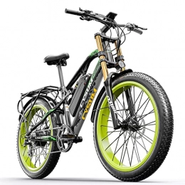 RICH BIT Fahrräder RICH BIT Elektrofahrrad für Erwachsene Männer Frauen, 26 * 4, 0 Zoll Breitreifen-Mountainbike, 48 V 17 Ah, Offroad-Fahrrad mit Doppelfederung, Scheibenbremse, mit Bremslicht(Schwarz&Grün)