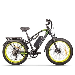 RICH BIT Elektrische Mountainbike RICH BIT M900 Elektrofahrrad Mountainbike 26 * 4 Zoll Fat Tire Bikes 9 Geschwindigkeiten Ebikes für Erwachsene mit 17Ah Batterie (Grün-Upgrade)
