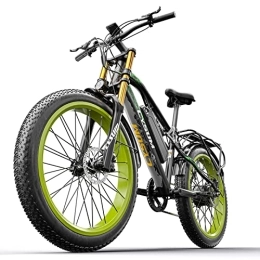 RICH BIT Fahrräder RICH BIT M900 Elektrofahrrad Mountainbike 26 * 4 Zoll Fat Tire Bikes 9 Geschwindigkeiten Ebikes für Erwachsene mit 17Ah Batterie (Grün03)