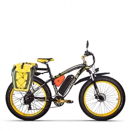 RICH BIT Elektrische Mountainbike RICH BIT TOP-022 E-Bike 26" 21 Gänge & Hinterradmotor für MTB 17Ah Elektrofahrrad mit Federgabel (gelb)