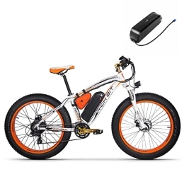 RICH BIT Fahrräder RICH BIT TOP-022 E-Bike MTB Fat Bike 26 Zoll Double Battery Elektro-Mountainbike für Damen und Herren (Orange)
