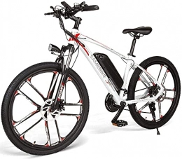 Samebike Elektrische Mountainbike SAMEBIKE MY-SM26 Elektrisches Mountainbike 26 Zoll Rad 48V 350W Ebike 3 Mode 21 Gang Shifter LCD für Erwachsene (Weiß)