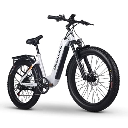Shengmilo Elektrische Mountainbike Shengmilo E-Mountainbike, MX06 Elektro-Fahrräder für Erwachsene, Fat Tire E-Bike mit 3 Fahrmodi, einfach zu montieren, 48 V, 15 Ah abnehmbarer Akku, BAFANG-Motor, hydraulische Scheibenbremsen Design